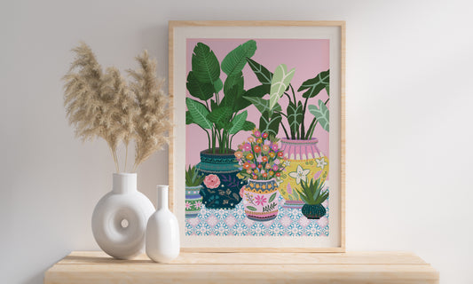 Botanical Boho Prints for the Home, Cottage Core Decor, Beautiful Vibrant House Plant Print, On Trend Prints, Colourful & Fun Prints