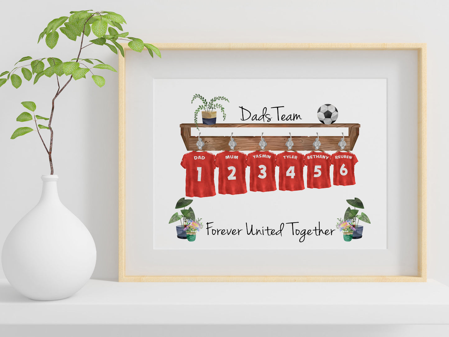 Personalised Football Family Print - Personalised gift - Gift for Dad, Gift for Football fans, Gift for Him, Gift for Grandad - Fathers Day Gift Idea